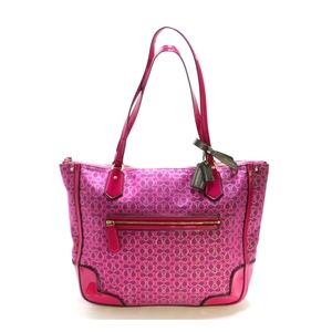 Coach magenta jacquard shoulder bag
